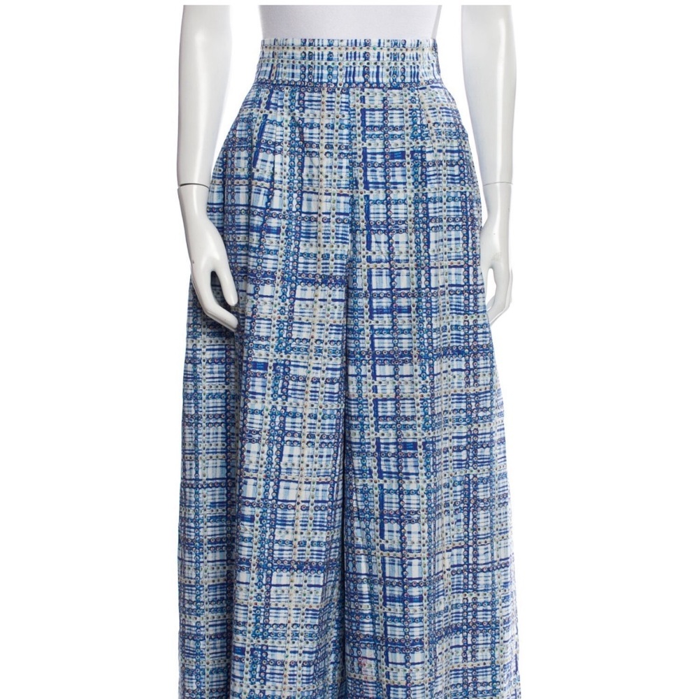 Neubyrne Blue Plaid Women's Wide-Leg Pants new